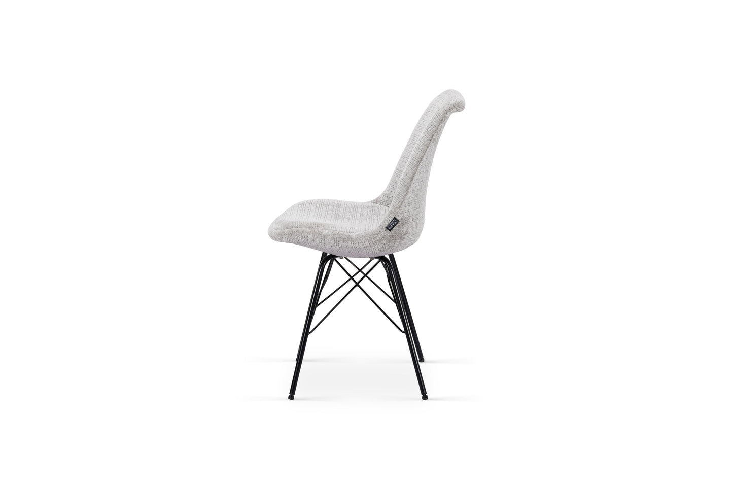 Chaise en tissu, pieds croisés en métal 58x49,5x83CM-BALA
