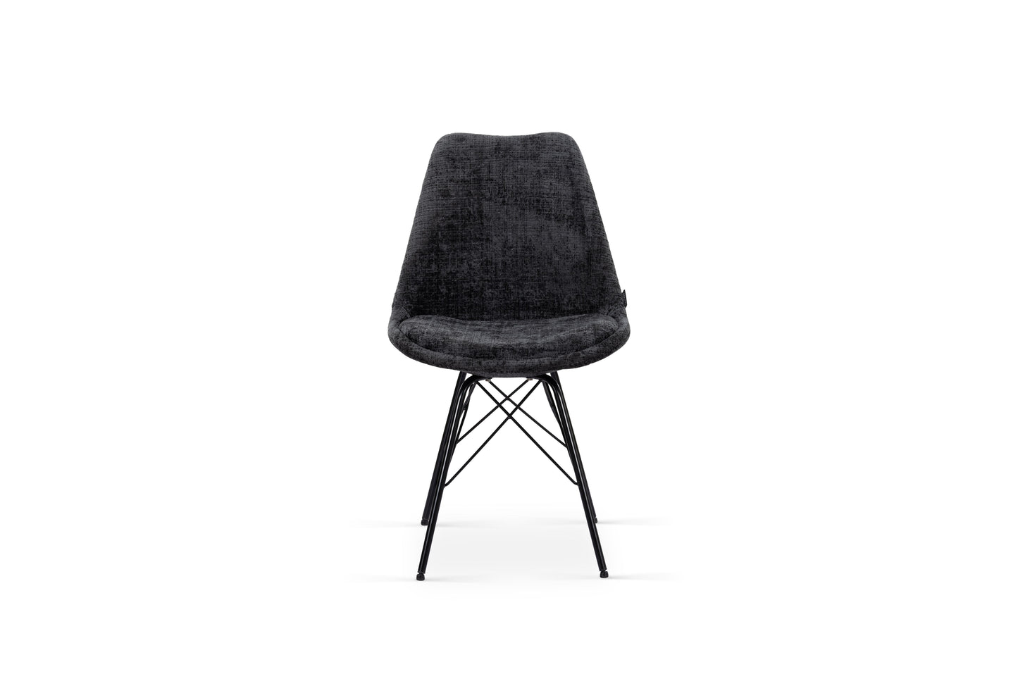 Chaise en tissu, pieds croisés en métal 58x49,5x83CM-BALA