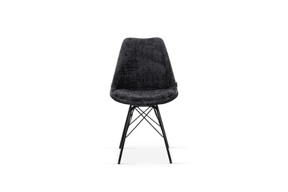 Chaise en tissu, pieds croisés en métal 58x49,5x83CM-BALA