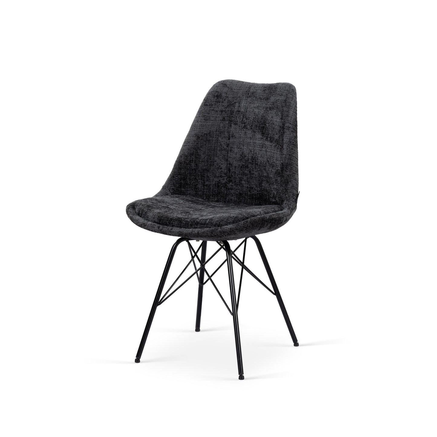 Chaise en tissu, pieds croisés en métal 58x49,5x83CM-BALA