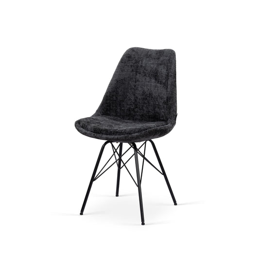 Chaise en tissu, pieds croisés en métal 58x49,5x83CM-BALA