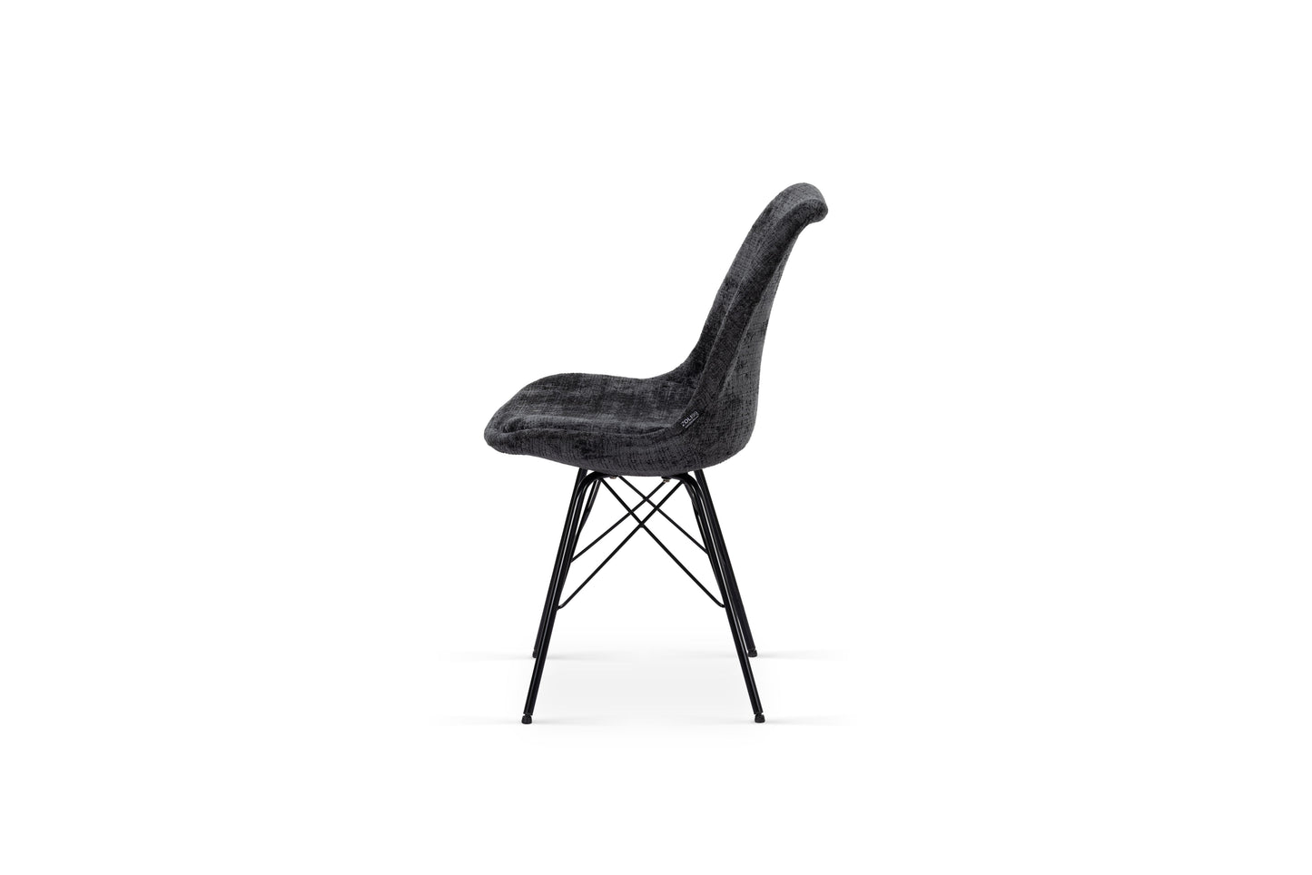 Chaise en tissu, pieds croisés en métal 58x49,5x83CM-BALA