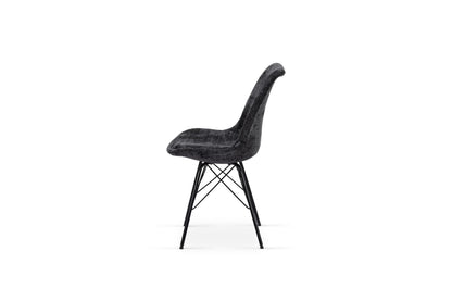 Chaise en tissu, pieds croisés en métal 58x49,5x83CM-BALA