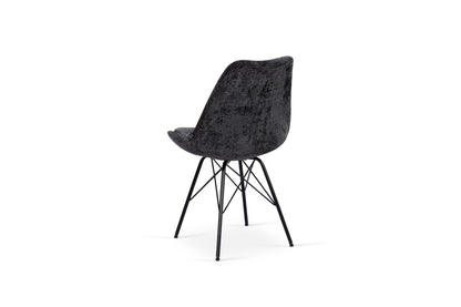 Chaise en tissu, pieds croisés en métal 58x49,5x83CM-BALA