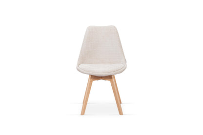Chaise en tissu pieds en bois massif, 58x49,5x82CM-Alba