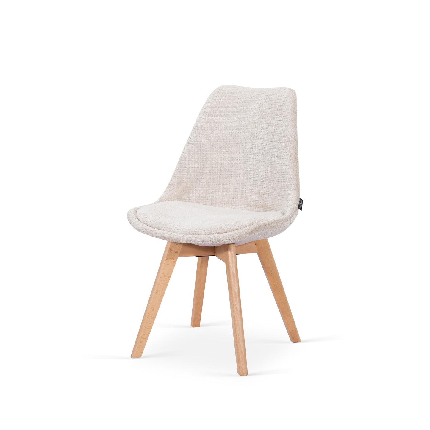 Chaise en tissu pieds en bois massif, 58x49,5x82CM-Alba
