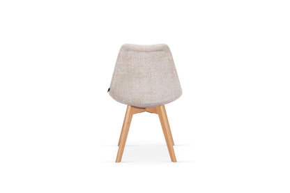 Chaise en tissu pieds en bois massif, 58x49,5x82CM-Alba