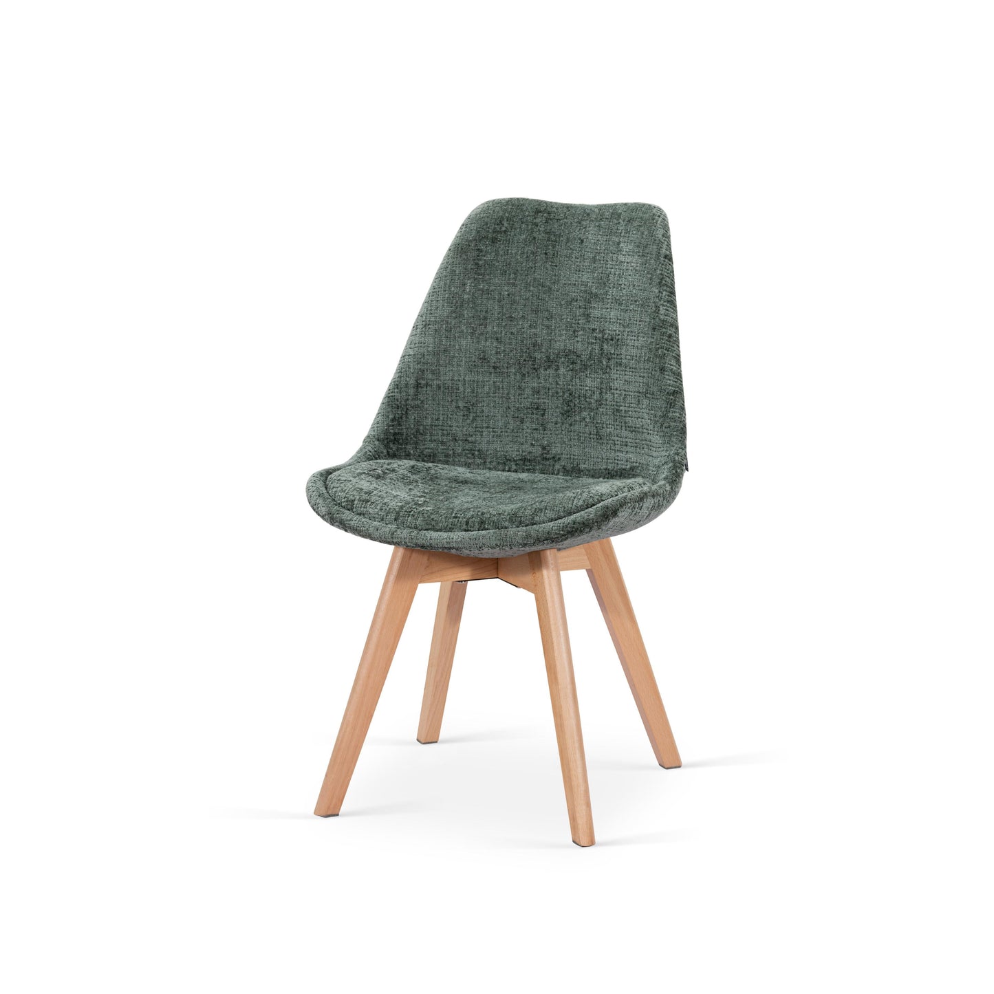Chaise en tissu pieds en bois massif, 58x49,5x82CM-Alba