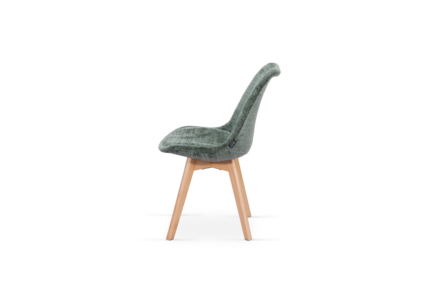 Chaise en tissu pieds en bois massif, 58x49,5x82CM-Alba