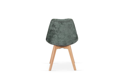 Chaise en tissu pieds en bois massif, 58x49,5x82CM-Alba