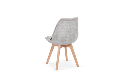 Chaise en tissu pieds en bois massif, 58x49,5x82CM-Alba