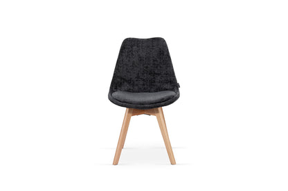 Chaise en tissu pieds en bois massif, 58x49,5x82CM-Alba