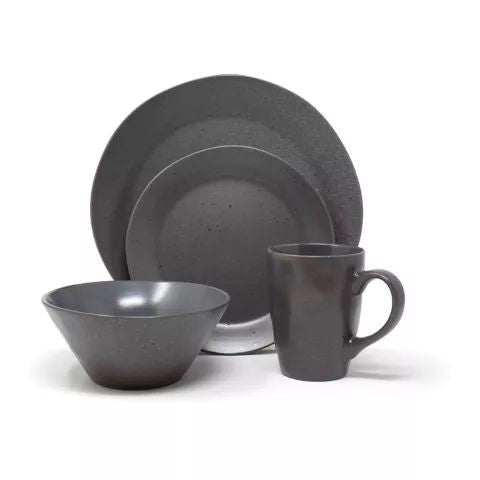 Assiette plate en céramique, grise anthracite, D25 cm -  WEST