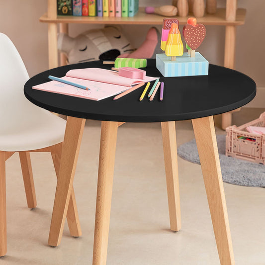Table ronde enfant en bois, pieds naturels, D60xH51 cm