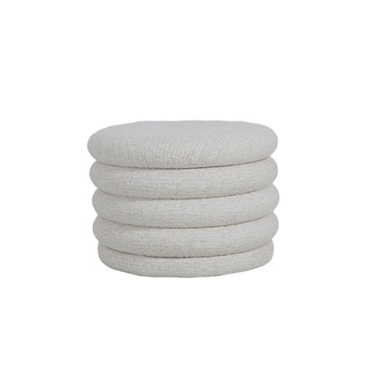 Pouf en tissu anti tache, D59xH40CM - RHEA