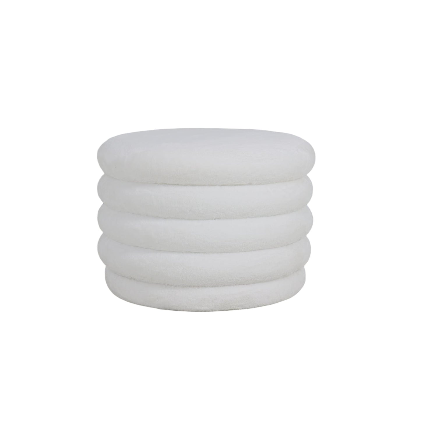 Pouf en tissu anti tache, D59xH40CM - RHEA