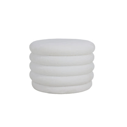 Pouf en tissu anti tache, D59xH40CM - RHEA