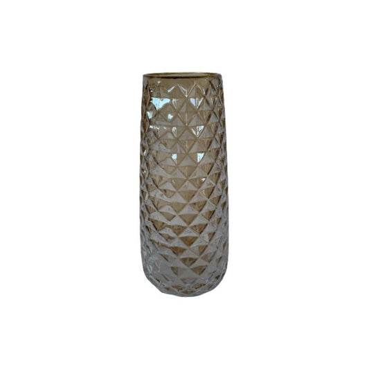 Vase en verre avec bordure doré, D6,5xH21CM - SOLENE
