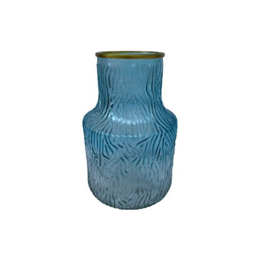 Vase en verre avec bordure doré, D13xH21CM - LIVIO