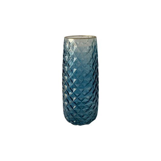 Vase en verre avec bordure doré, D6,5xH21CM - SOLENE