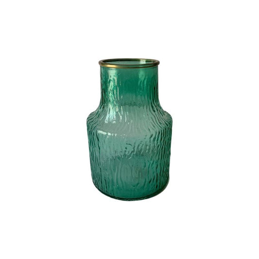 Vase en verre avec bordure doré, D13xH21CM - LIVIO