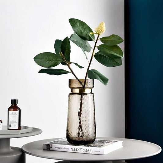 Vase en verre gris, D12,5xH30CM - RAINO