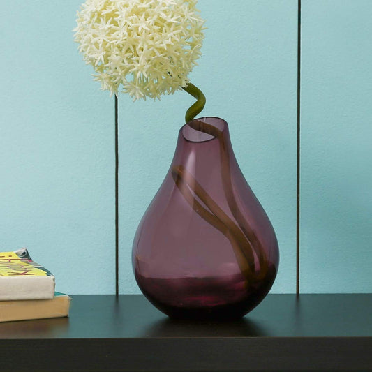 Vase en verre mauve, D12xH17CM