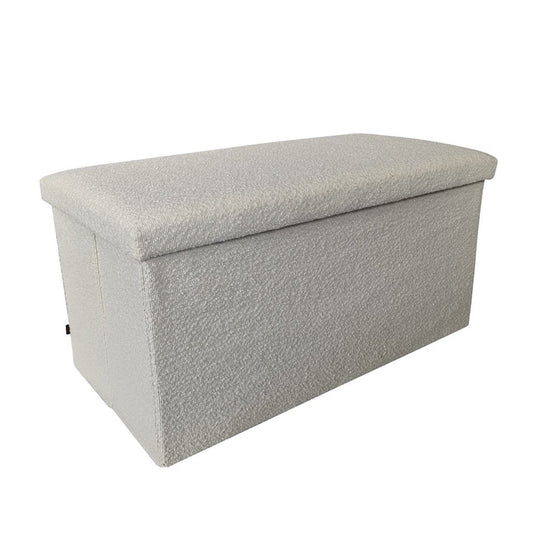 Banc pouf coffret de rangement pliable bouclette, 76x38xH38cm - YANE