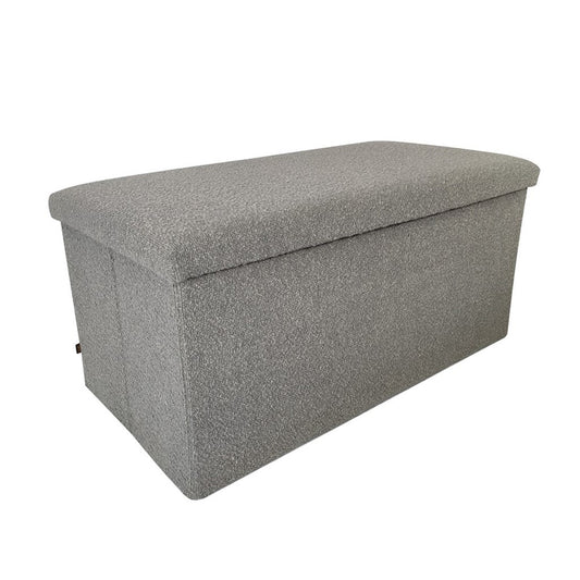 Banc pouf coffret de rangement pliable bouclette, 76x38xH38cm - YANE