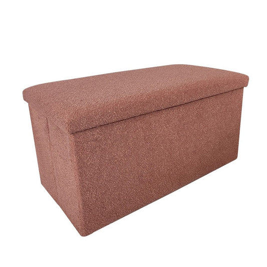 Banc pouf coffret de rangement pliable bouclette, 76x38xH38cm - YANE
