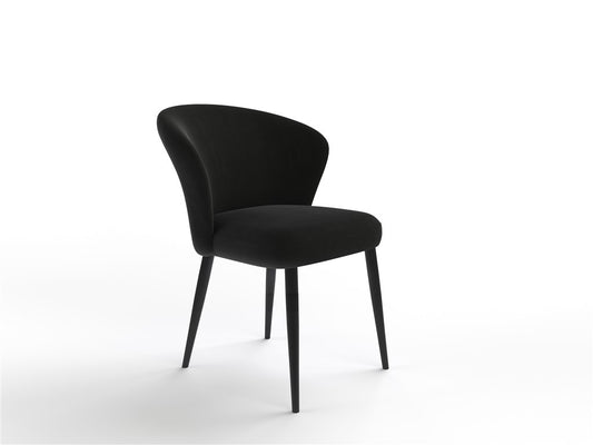 Chaise en tissu velouré, 60x59,5xH80 cm - NINA