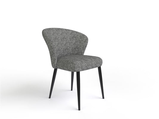 Chaise en tissu velouré, 60x59,5xH80 cm - NINA