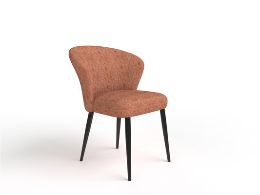 Chaise en tissu velouré, 60x59,5xH80 cm - NINA