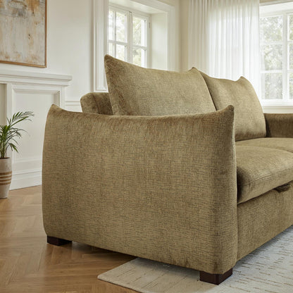 Canapé convertible clic-clac avec coffre convertible en tissu anti tache, 206x101xH93CM - NAOMI