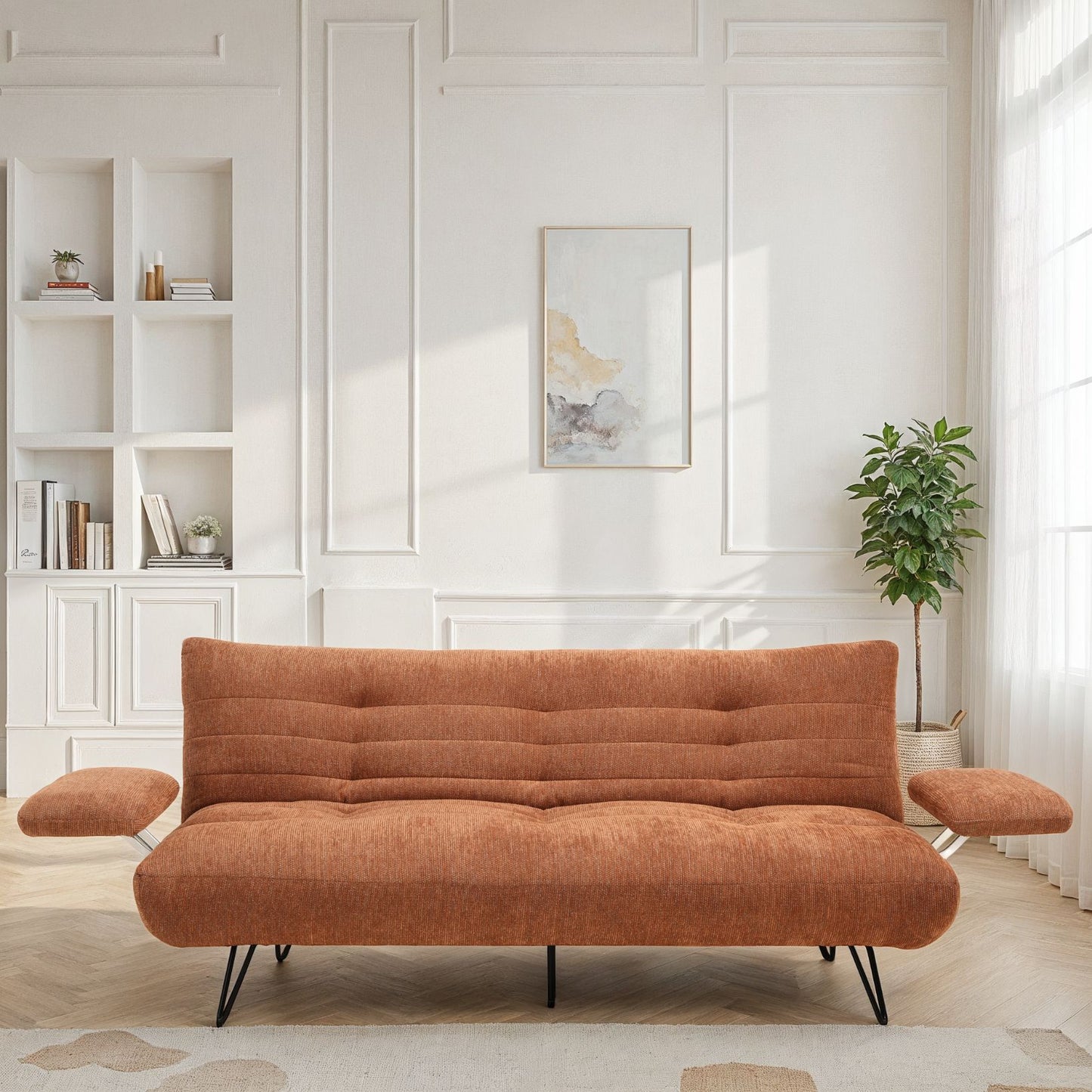 Canapé lit clic-clac convertible en tissu anti tache, 191x86xH85CM - LEONORE