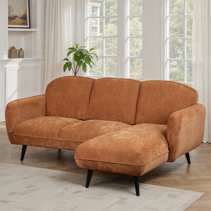 Canapé d'angle en tissu anti tache, 195x135xH84CM - CLARA