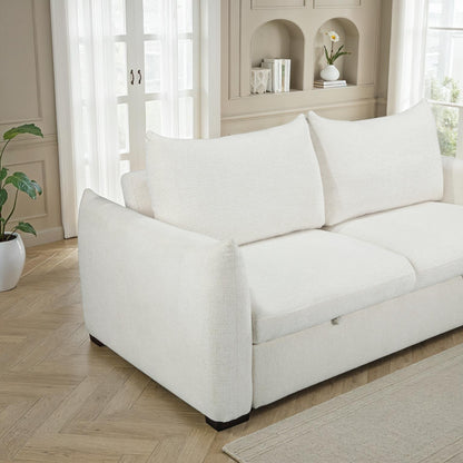 Canapé convertible clic-clac avec coffre convertible en tissu anti tache, 206x101xH93CM - NAOMI