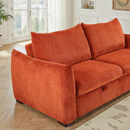 Canapé convertible clic-clac avec coffre convertible en tissu anti tache, 206x101xH93CM - NAOMI