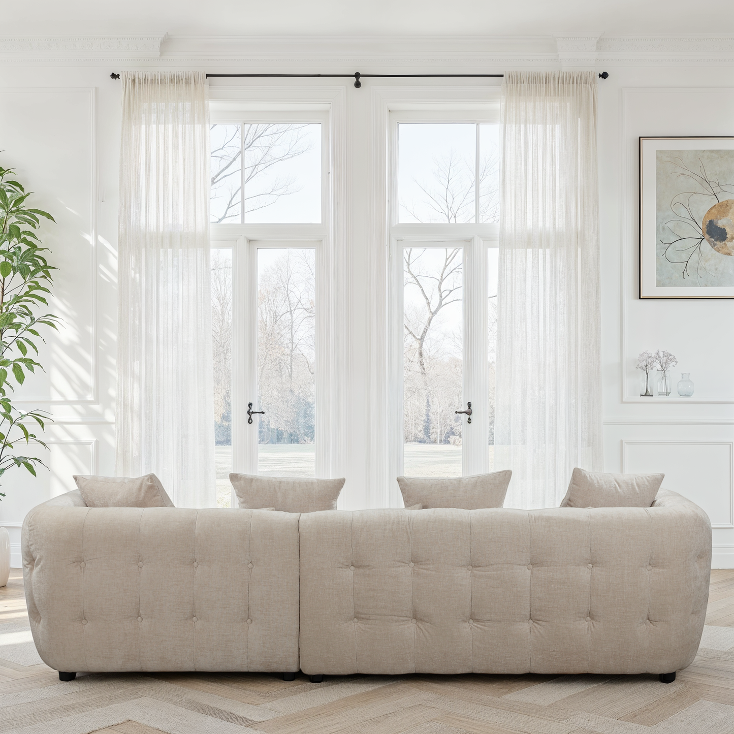 Canapé d'angle en tissu anti tache, 280x165xH75CM - MARTINA