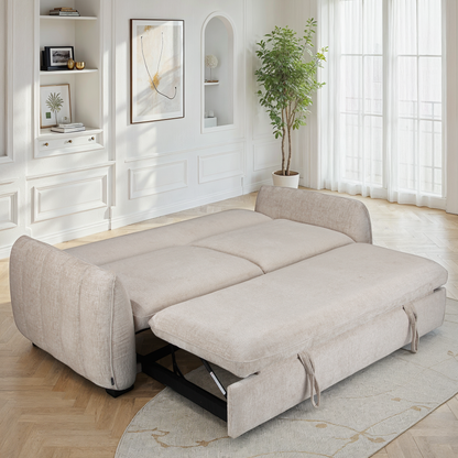 Canapé lit clic-clac convertible en tissu anti tache, 215x96xH90CM - LEON