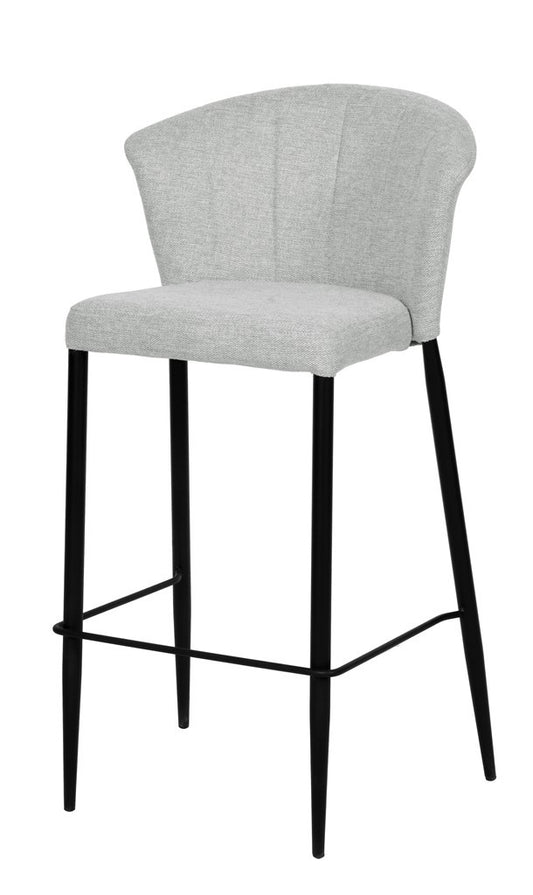 Tabouret Nils tissu prémium et métal noir hauteur 75 cm-empilable