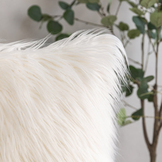 Coussin fourrure uni à poils longs, 45x45CM - SHAGGY