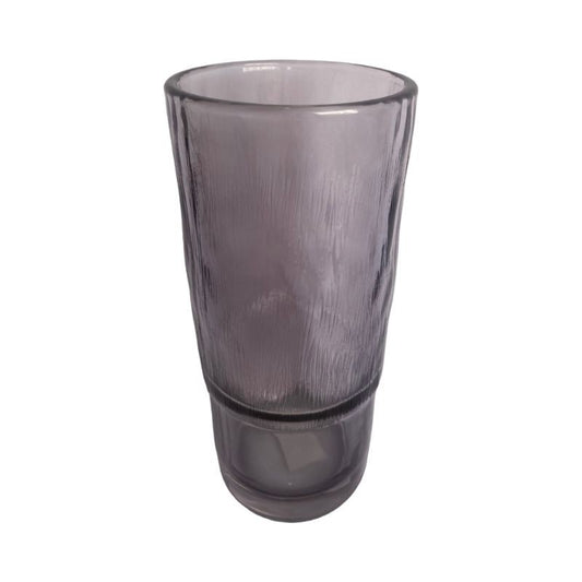 Vase en verre gris D10xH22,8 cm