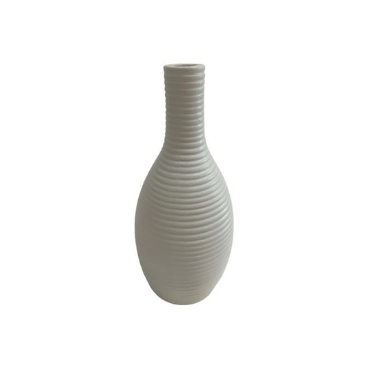 Vase en céramique blanc D8,8xH20 cm