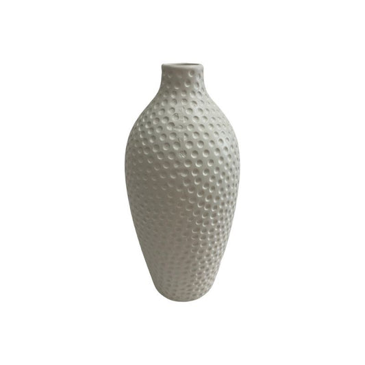 Vase en céramique blanc D9xH19,5 cm - IKKA