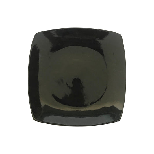 Assiette plate en céramique carrée noir, 27x27CM - ALCEA