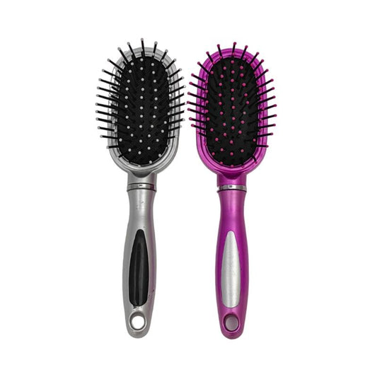 Brosse à cheveux 18,2x4,5cm, 3 coloris ass rose/argent/violet