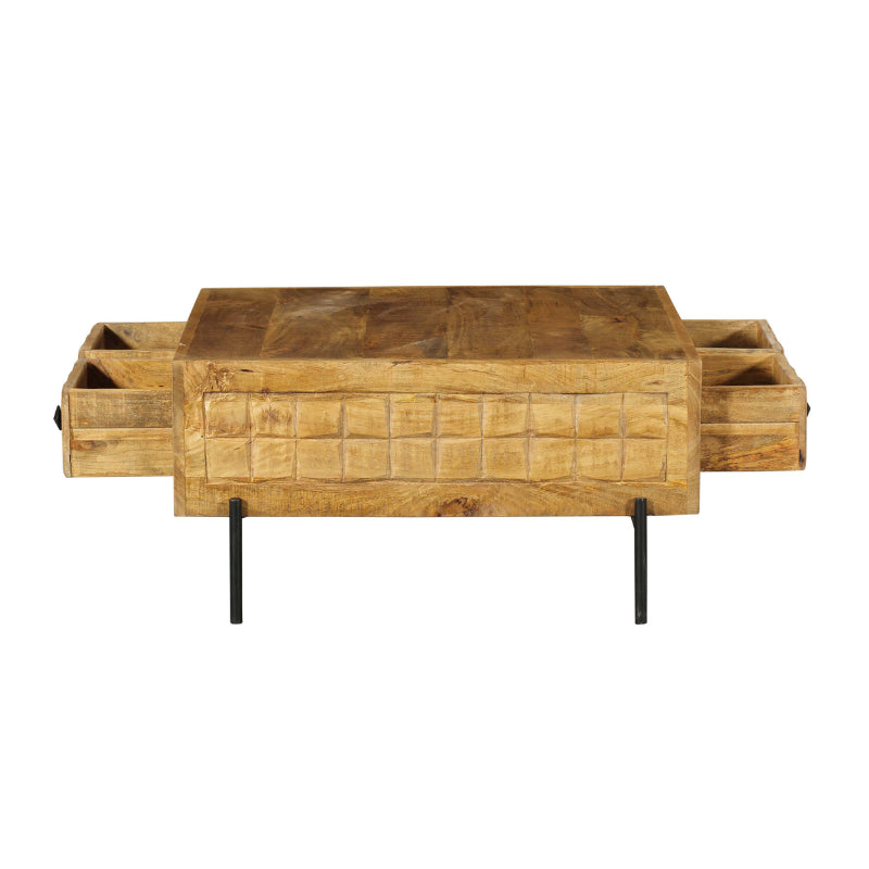 Table basse en bois de manguier, 80×80xH40 cm - MARIA