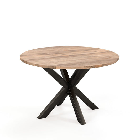 Table ronde en bois massif avec pied noir H76cm - SPRING