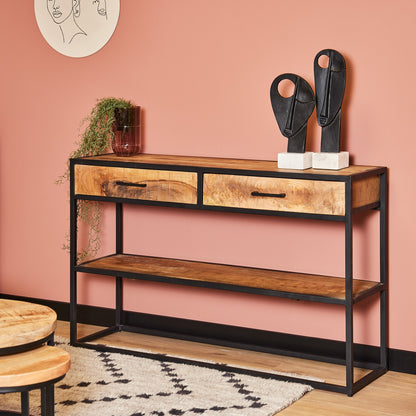 Console en bois de manguier, 120x35xH76cm - ALEXIA